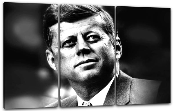 Leinwandbild John F Kennedy schwarz weiß Portrait Legende vintage retro