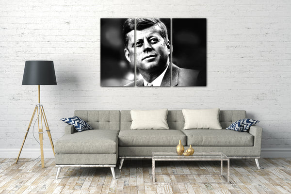 Leinwandbild John F Kennedy schwarz weiß Portrait Legende vintage retro