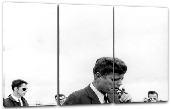 Leinwandbild John F Kennedy Kult-Foto schwar weiß vintage retro Amerika
