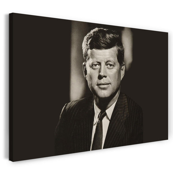Leinwandbild John F Kennedy vintage Portrait American President retro