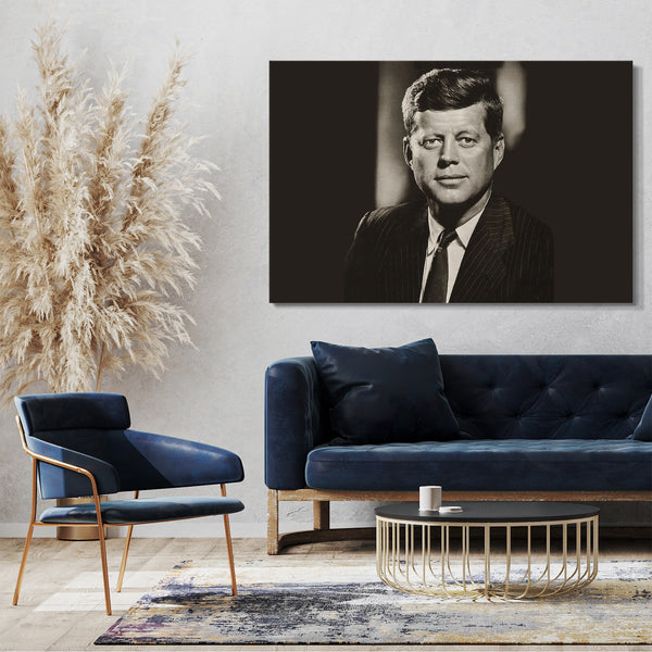 Leinwandbild John F Kennedy vintage Portrait American President retro
