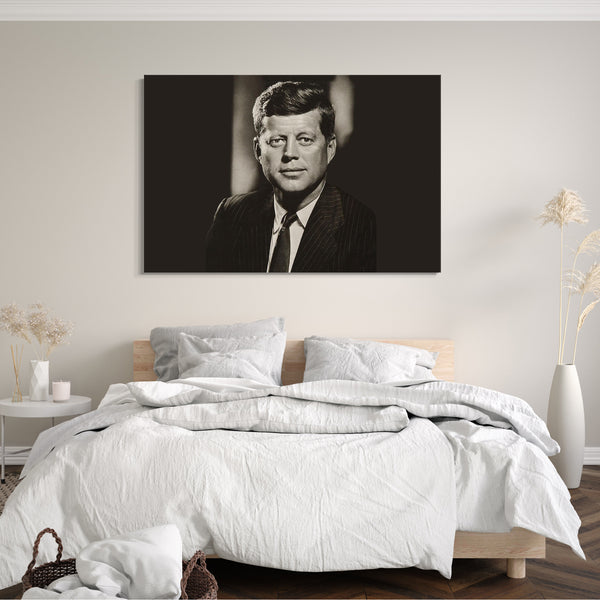 Leinwandbild John F Kennedy vintage Portrait American President retro