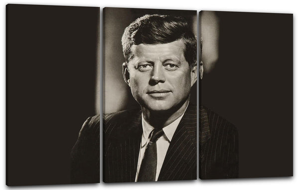 Leinwandbild John F Kennedy vintage Portrait American President retro