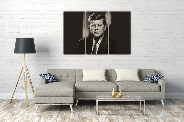 Leinwandbild John F Kennedy vintage Portrait American President retro
