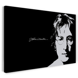 Leinwandbild John Lennon schwarz weiss Grafik peace Rock-Star vintage