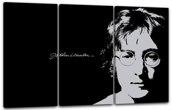 Leinwandbild John Lennon schwarz weiss Grafik peace Rock-Star vintage