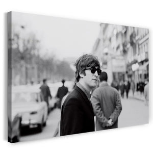 Leinwandbild John Lennon schwarz weiss Fotografie The Beatles Rock-Star