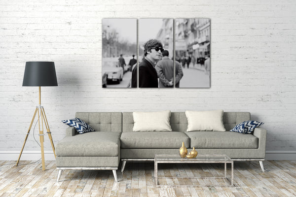 Leinwandbild John Lennon schwarz weiss Fotografie The Beatles Rock-Star
