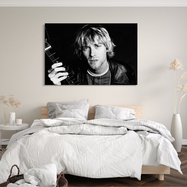 Leinwandbild Kurt Cobain Portrait Nirvana Rock-Legende Grunge Gitarre