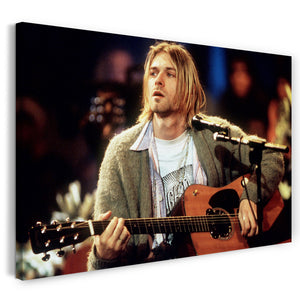 Leinwandbild Kurt Cobain at concert live unplugged Nirvana Grunge-Legende