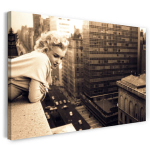 Leinwandbild Marilyn Monroe Kult-Foto New York Manhattan Skyline retro