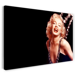 Leinwandbild Marilyn Monroe Farbe farbig sexy Abendkleid rote Lippen Lippenstift