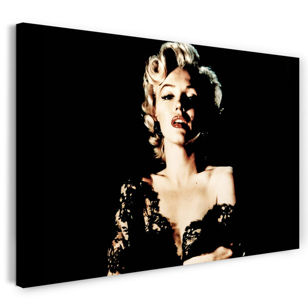 Leinwandbild Marilyn Monroe sexy Schulter-frei Kleid mit Stickereien
