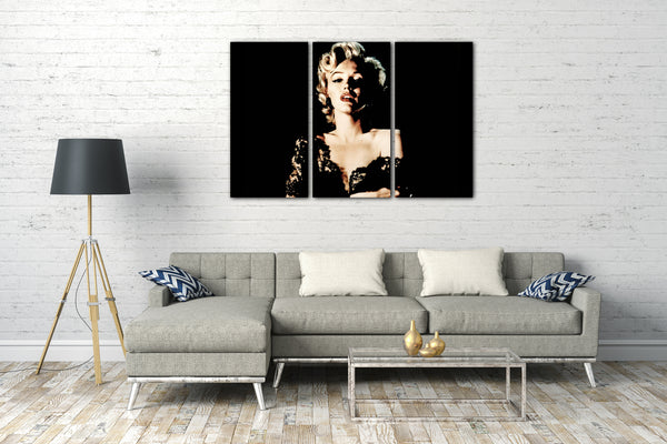 Leinwandbild Marilyn Monroe sexy Schulter-frei Kleid mit Stickereien