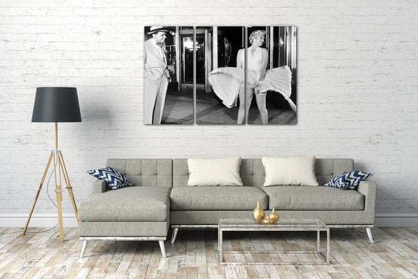 Leinwandbild Marilyn Monroe weisses Kleid fliegt hoch sexy