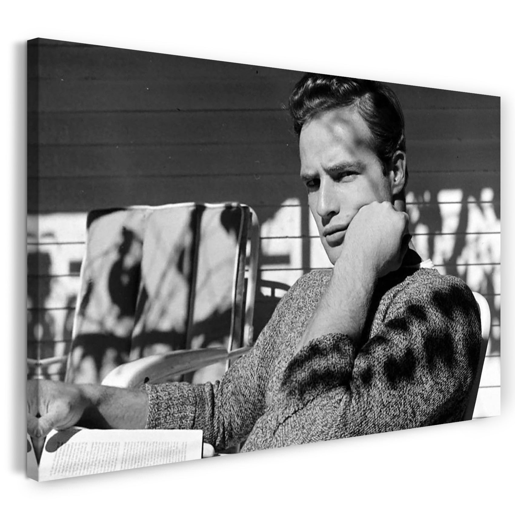 Leinwandbild Marlon Brando Kult-Portrait schwarz weiss retro vintage Star