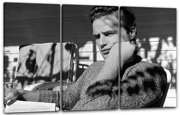 Leinwandbild Marlon Brando Kult-Portrait schwarz weiss retro vintage Star