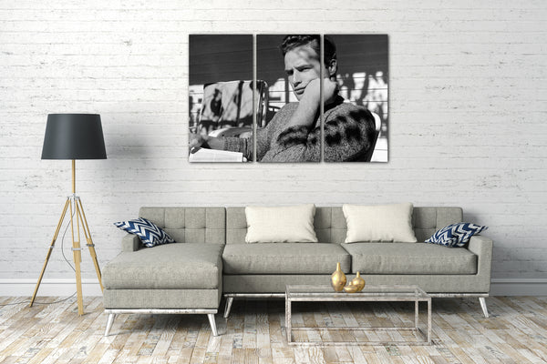 Leinwandbild Marlon Brando Kult-Portrait schwarz weiss retro vintage Star