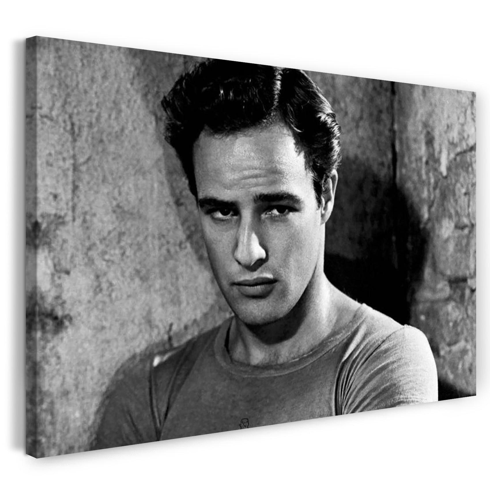 Leinwandbild Marlon Brando Portrait schwarz weiss Film-Star Schauspieler