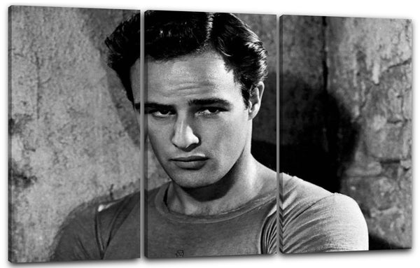 Leinwandbild Marlon Brando Portrait schwarz weiss Film-Star Schauspieler