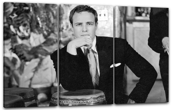 Leinwandbild Marlon Brando schwarz weiss Gentleman retro Film-Star