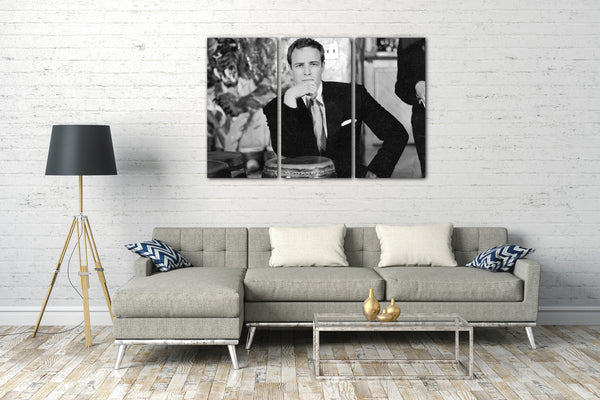 Leinwandbild Marlon Brando schwarz weiss Gentleman retro Film-Star