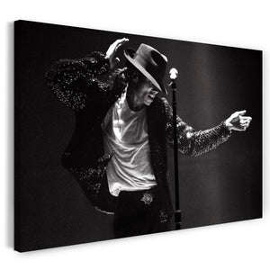 Leinwandbild Michael Jackson Konzert schwarz weiss King of Pop Star Legende