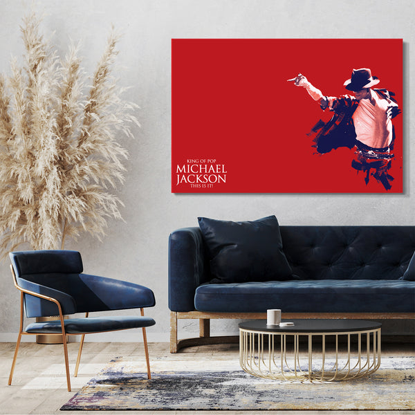 Leinwandbild Michael Jackson King of Pop rot This is it Grafik Legende Star