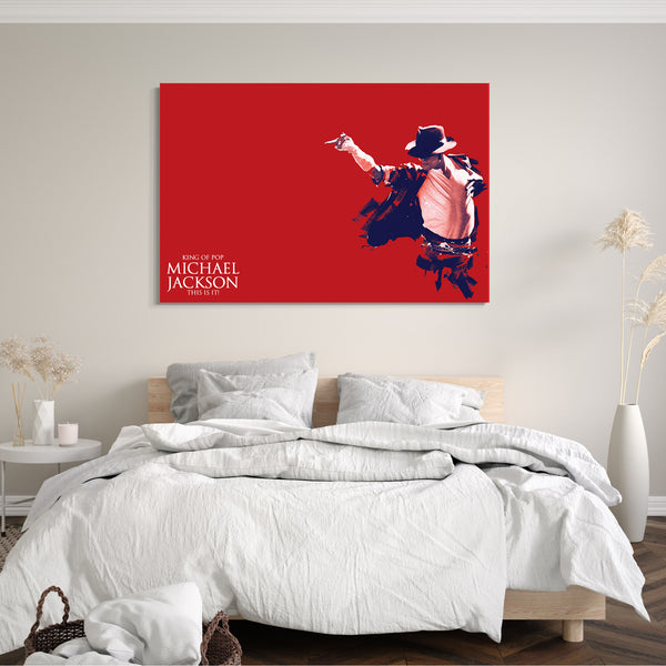 Leinwandbild Michael Jackson King of Pop rot This is it Grafik Legende Star
