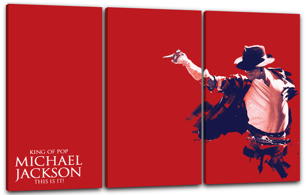Leinwandbild Michael Jackson King of Pop rot This is it Grafik Legende Star