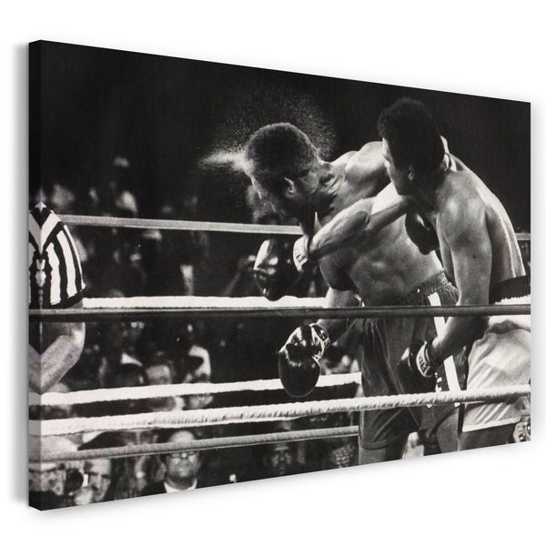 Leinwandbild Muhammad Ali Mega-Fight Box-Legende Kampf schwarz weiss