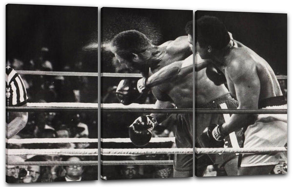 Leinwandbild Muhammad Ali Mega-Fight Box-Legende Kampf schwarz weiss