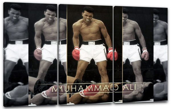 Leinwandbild Muhammad Ali nach K.O.-Schlag Gegner am Boden