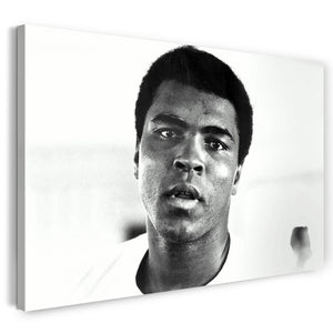 Leinwandbild Muhammad Ali Nahaufnahme Portrait weissese T-Shirt