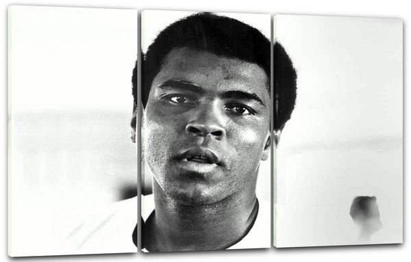 Leinwandbild Muhammad Ali Nahaufnahme Portrait weissese T-Shirt