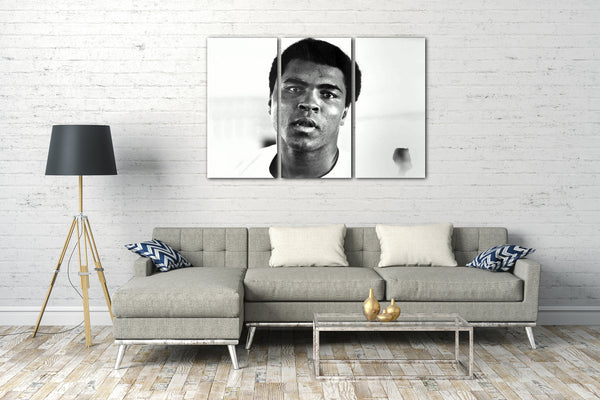 Leinwandbild Muhammad Ali Nahaufnahme Portrait weissese T-Shirt