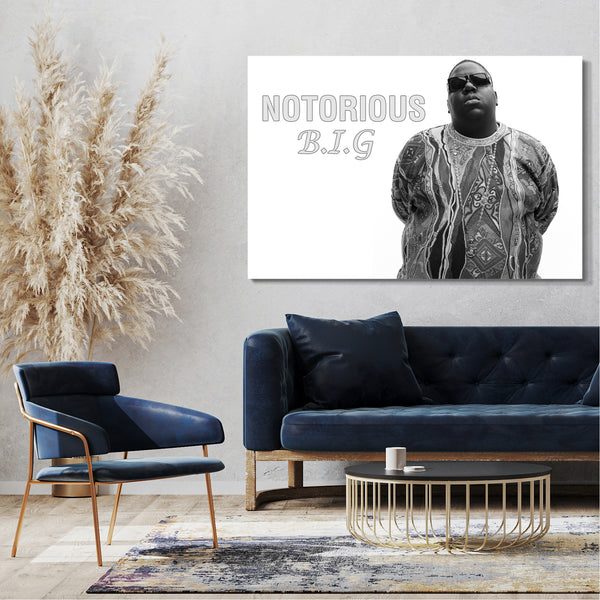 Leinwandbild Notorious BIG Biggie Smalls Rapper mit Kette Sonnenbrille