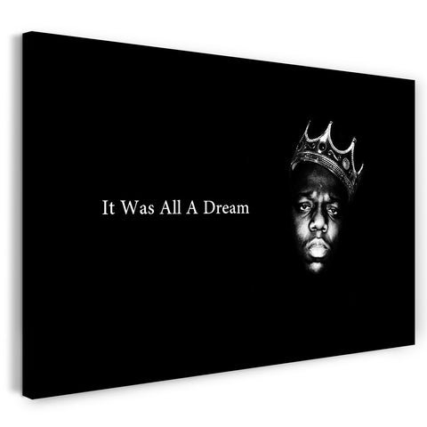 Leinwandbild Notorious BIG Biggie Smalls mit Krone und Zitat
