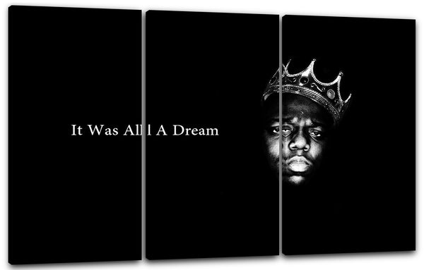 Leinwandbild Notorious BIG Biggie Smalls mit Krone und Zitat