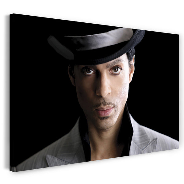 Leinwandbild Prince cool mit Hut und Sakko Legends never die