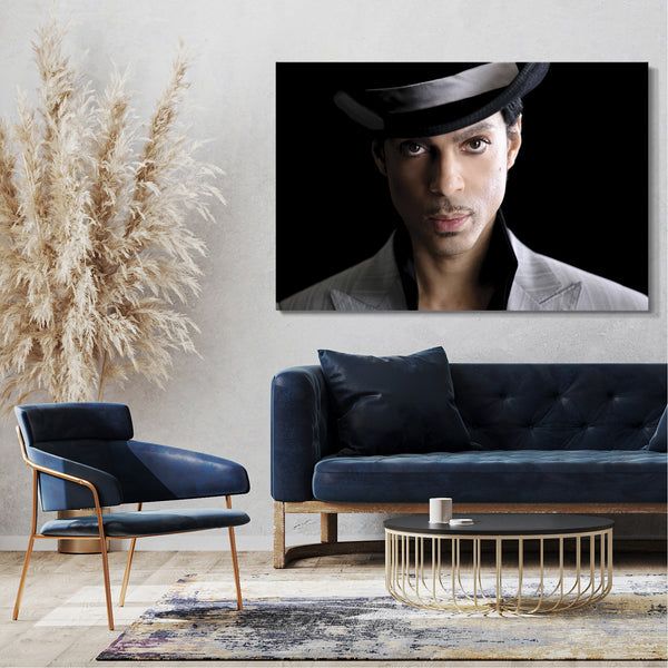 Leinwandbild Prince cool mit Hut und Sakko Legends never die