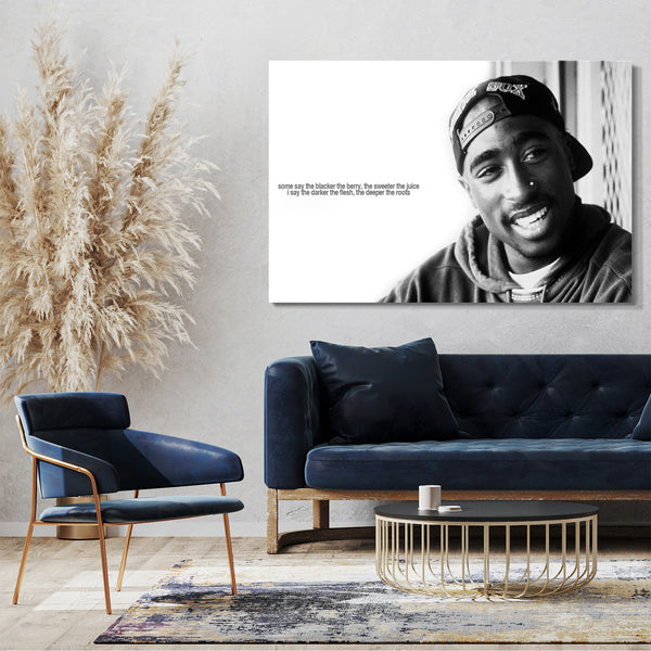 Leinwandbild Tupac 2Pac Shakur cooler Spruch Zitat Baseball-Cap Kapuzen-Pulli