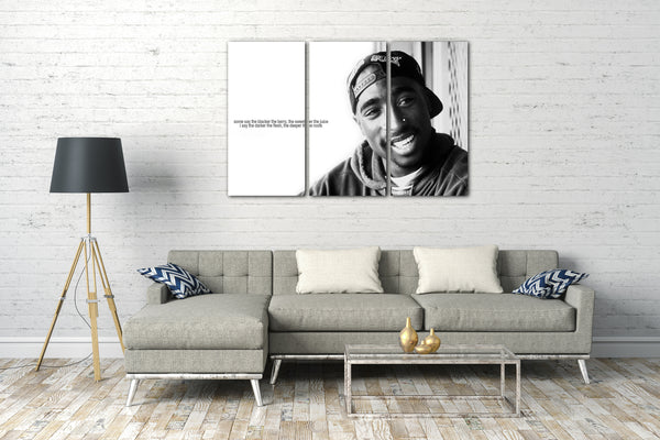 Leinwandbild Tupac 2Pac Shakur cooler Spruch Zitat Baseball-Cap Kapuzen-Pulli