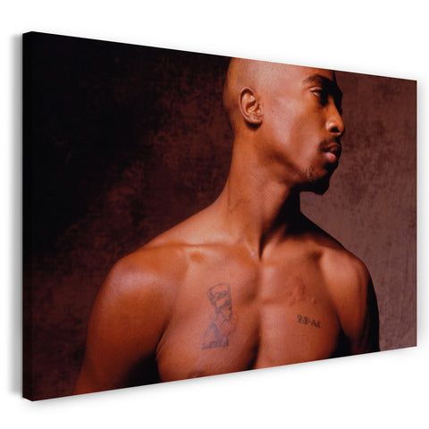 Leinwandbild Tupac 2Pac Shakur Oberkörper frei