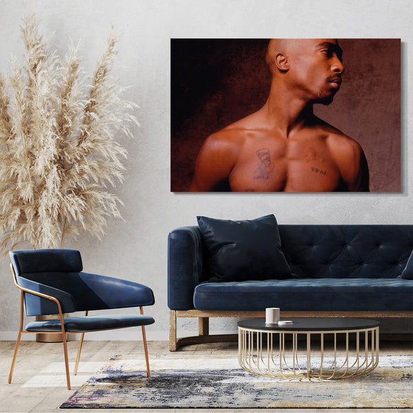 Leinwandbild Tupac 2Pac Shakur Oberkörper frei