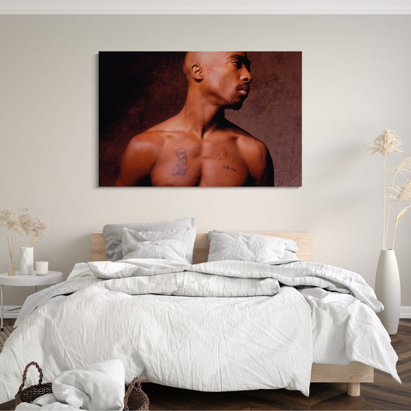 Leinwandbild Tupac 2Pac Shakur Oberkörper frei