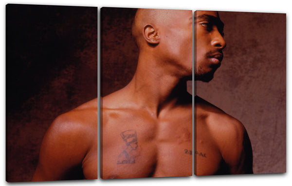 Leinwandbild Tupac 2Pac Shakur Oberkörper frei
