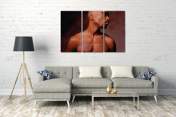 Leinwandbild Tupac 2Pac Shakur Oberkörper frei