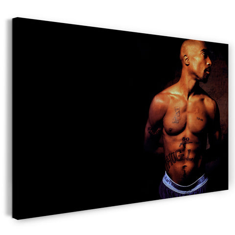 Leinwandbild Tupac 2Pac Shakur Oberkörper frei mit zahlreichen Tattoos