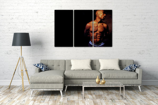 Leinwandbild Tupac 2Pac Shakur Oberkörper frei mit zahlreichen Tattoos